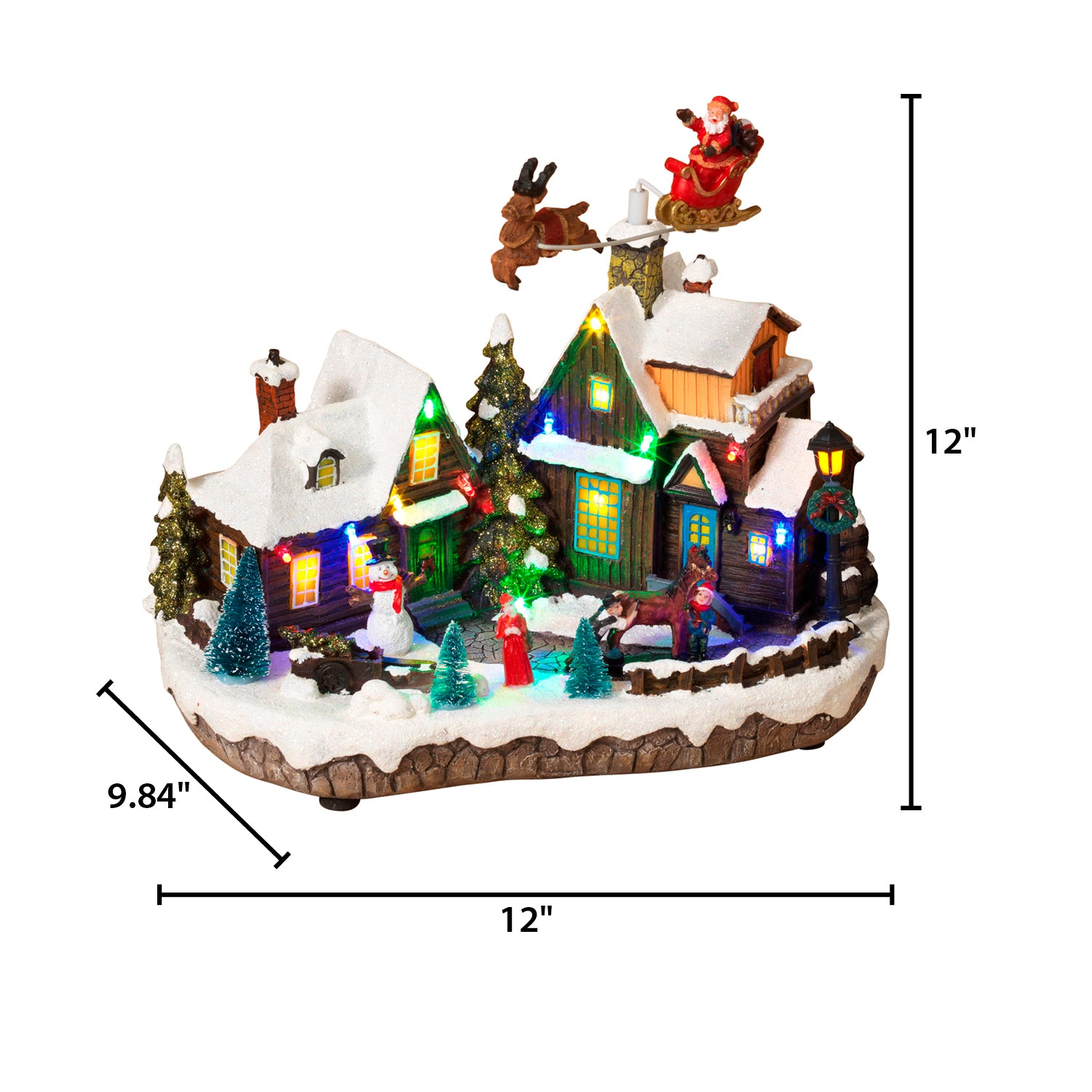 LED Christmas Holiday Village with Moving Figurines
